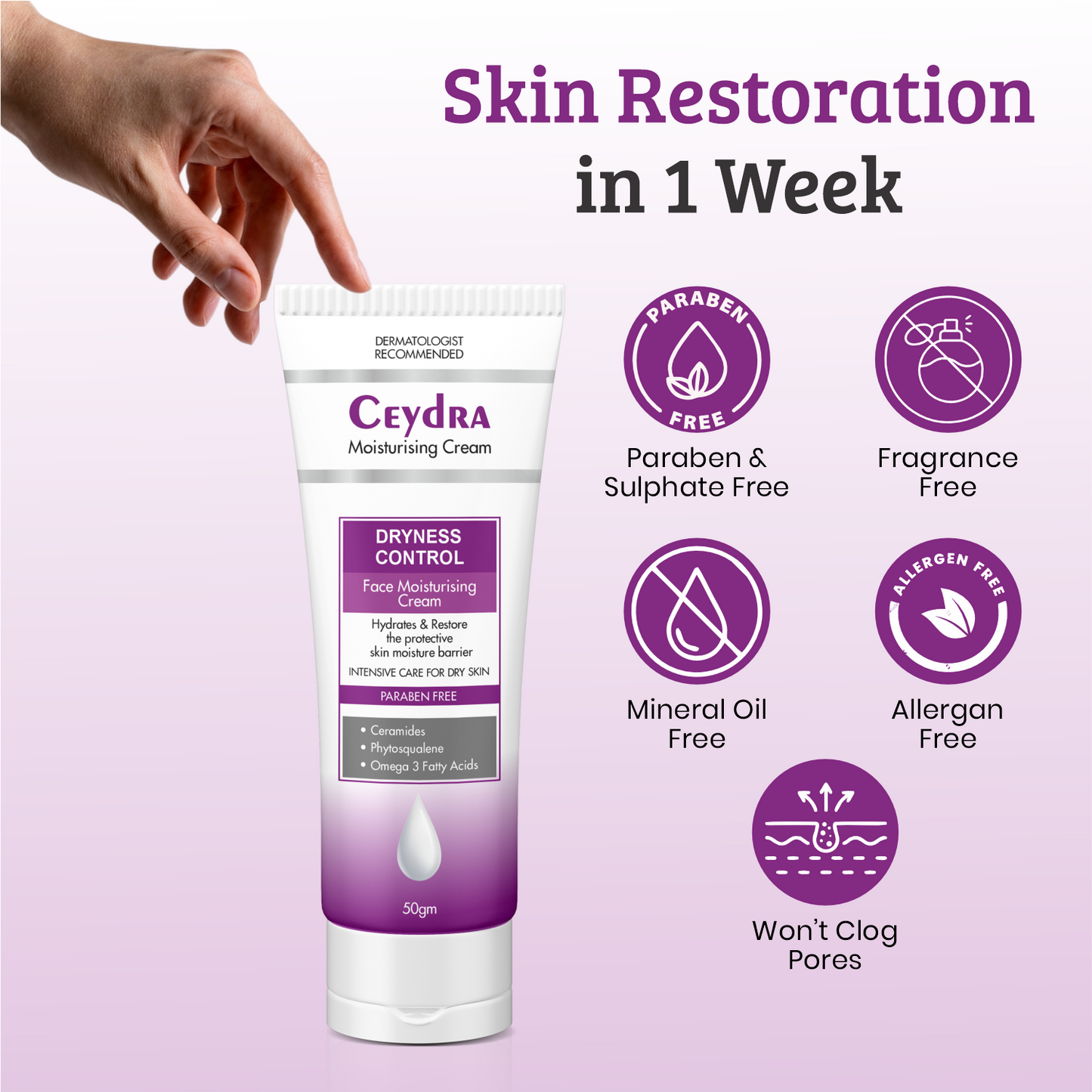Healncure Ceydra Moisturising Cream โ Dryness Control (50 g)