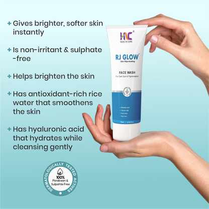 Healncure RJ Glow Skin Rejuvenating Face Wash – Dark Spot & Pigmentation – 70 ml