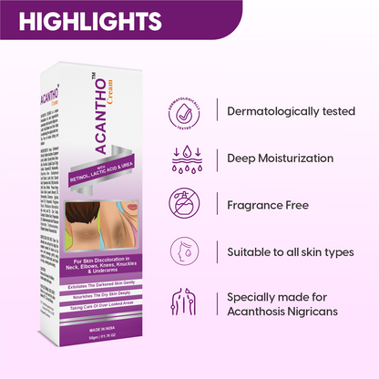 Healncure Acantho Cream – Retinol, Lactic Acid & Urea – For Skin Discoloration – 50 g