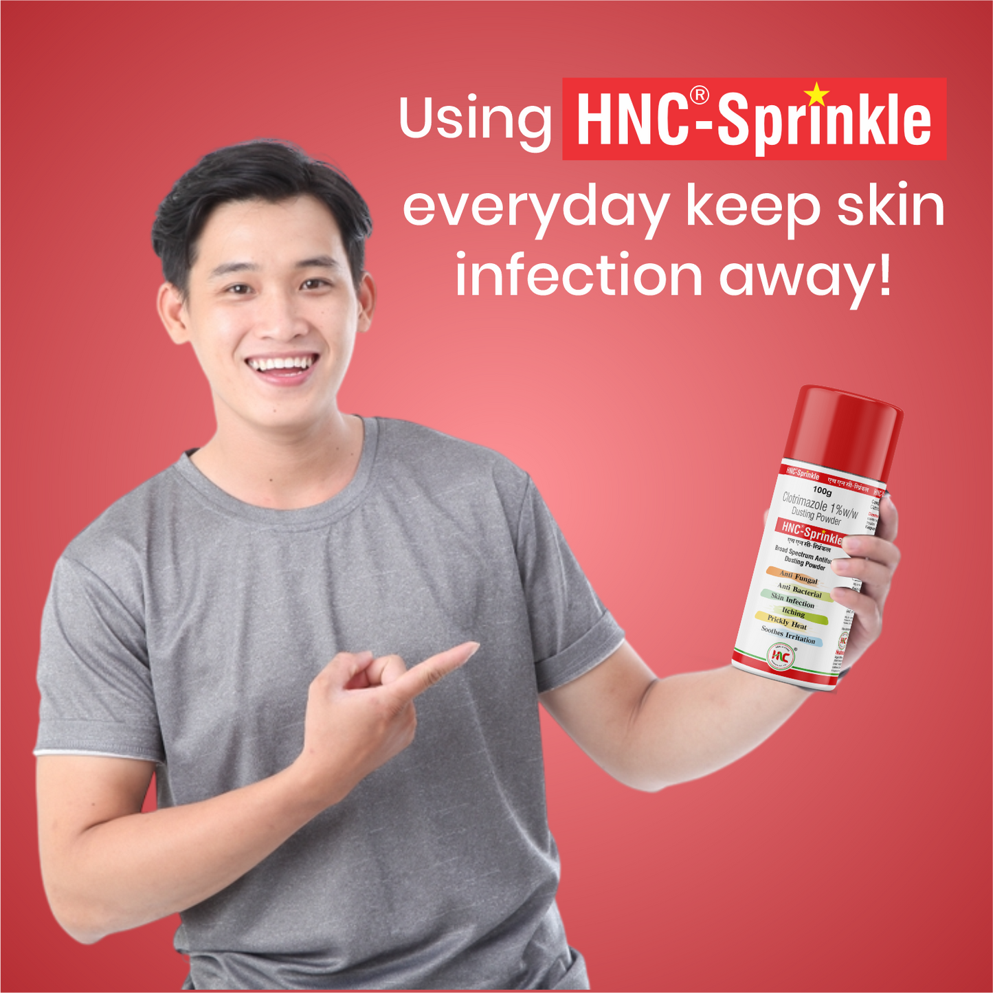 Healncure Sprinkle Clotrimazole 1% w/w Antifungal Dusting Powder – 100 g