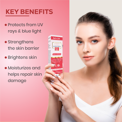 Healncure Watermelon & Niacinamide Sunscreen SPF 50+ – Shine & Hydrate – 50 g