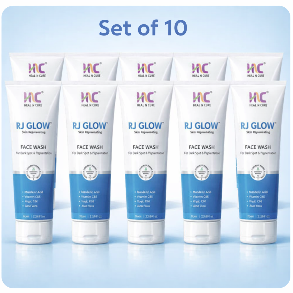 RJ Glow Face Wash by Healncure | Set of 10 | 70 ml