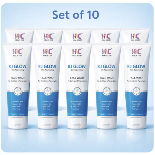 RJ Glow Face Wash by Healncure | Set of 10 | 70 ml