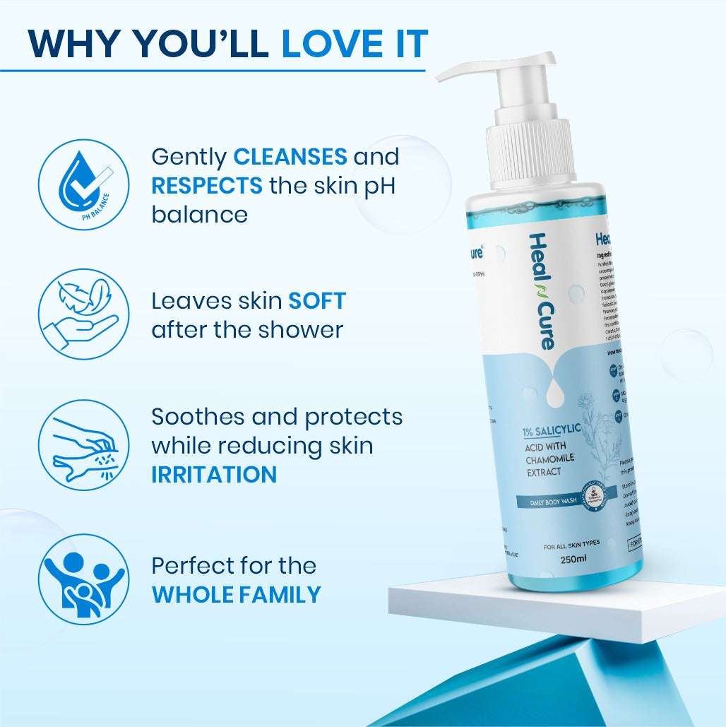 Salicylic Acid Body Wash by Healncure | Chamomile Extract | 250 ml