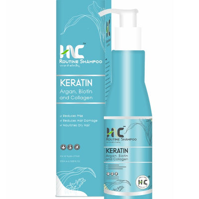 Healncure Routine Keratin Shampoo with Argan, Biotin & Collagen – 200ml