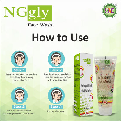 Healncure NGgly Aloe Vera, Salicylic Acid & Glycolic Acid Face Wash – 70ml | Oil Control & Acne Care