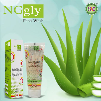 Healncure NGgly Aloe Vera, Salicylic Acid & Glycolic Acid Face Wash – 70ml | Oil Control & Acne Care