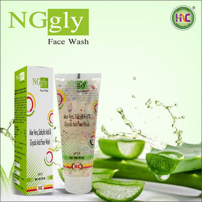 Healncure NGgly Aloe Vera, Salicylic Acid & Glycolic Acid Face Wash – 70ml | Oil Control & Acne Care